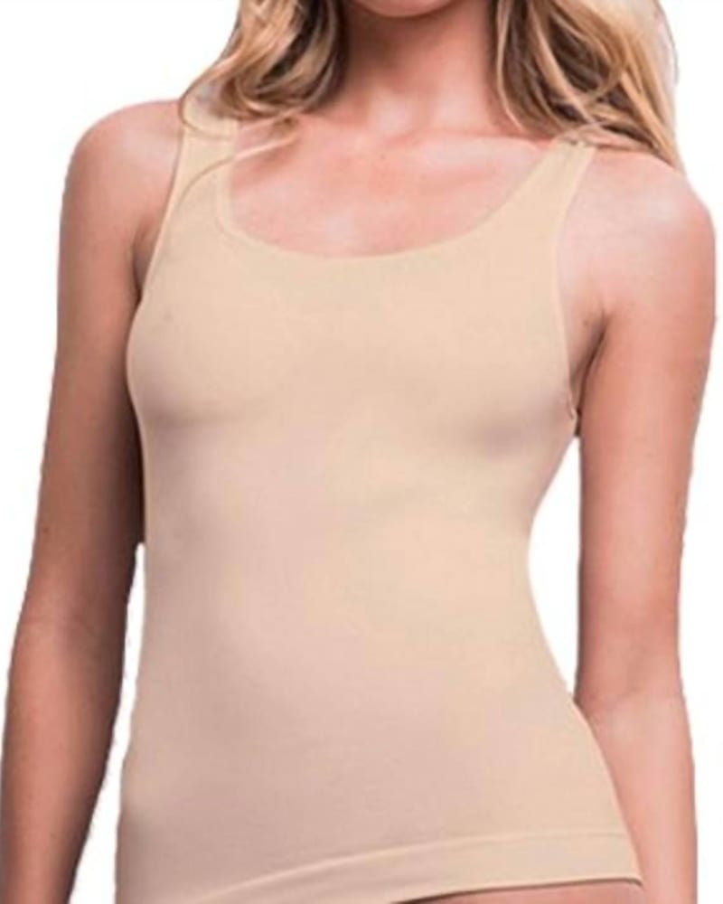 Front of a model wearing a size XL Street-Smart Cami in Nude in Nude by Body Hush. | dia_product_style_image_id:343551